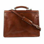 Arthur // Single Compartment Leather Briefcase // Amber