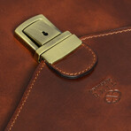 The Magus // Classic Design Full Grain Italian Leather Briefcase // Brown