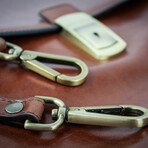 Arthur // Single Compartment Leather Briefcase // Amber