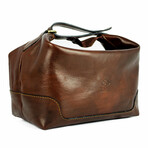 Autumn Leaves // Leather Toiletry Bag // Brown (Brown)