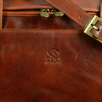 The Hitchhikers Guide to the Galaxy // Italian Leather Duffel Bag // Brown