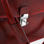 The Sound of the Mountain // Leather Briefcase // Red