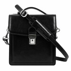 Walden // Small Leather Briefcase // Black