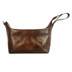 Autumn Leaves // Leather Toiletry Bag // Brown (Brown)