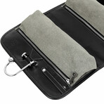 Dracula // Leather Hanging Wash Bag Toiletry Bag // Black (Black)