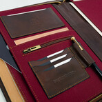 Candide // Leather Documents Folder // Brown + Red lining