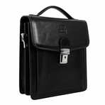 Walden // Small Leather Briefcase // Black