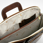 Brave New World // Leather Briefcase // Dark Brown
