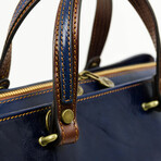 The Scarlet Letter // Leather Tote Bag Shoulder Bag // Blue