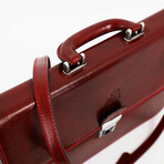 The Sound of the Mountain // Leather Briefcase // Red