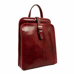 Clarissa // Convertible Leather Backpack // Red