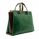 The Scarlet Letter // Leather Tote Bag Shoulder Bag // Green