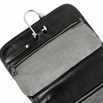 Dracula // Leather Hanging Wash Bag Toiletry Bag // Black (Black)