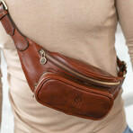 Independent People // Leather Belly Bag // Cognac Brown