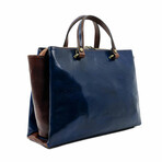 The Scarlet Letter // Leather Tote Bag Shoulder Bag // Blue