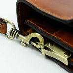 The Magus // Classic Design Full Grain Italian Leather Briefcase // Cognac Brown