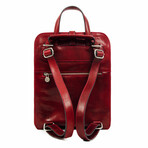 Clarissa // Convertible Leather Backpack // Red