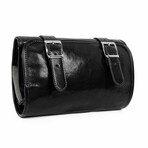 Dracula // Leather Hanging Wash Bag Toiletry Bag // Black (Black)