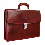 The Sound of the Mountain // Leather Briefcase // Red