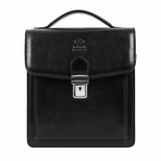 Walden // Small Leather Briefcase // Black