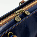 The Scarlet Letter // Leather Tote Bag Shoulder Bag // Blue