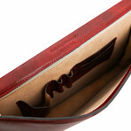 The Sound of the Mountain // Leather Briefcase // Red
