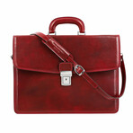 The Sound of the Mountain // Leather Briefcase // Red