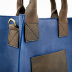 The Republic // Leather Tote Bag // Blue