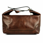 Autumn Leaves // Leather Toiletry Bag // Brown (Brown)