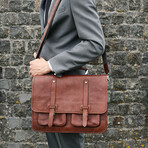 A Midsummer Night's Dream // Leather Briefcase Backpack // Cognac Brown (Cognac Brown)