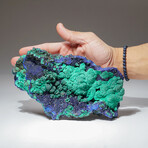 Natural Azurite With Malachite Cluster + Acrylic Display Stand