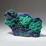 Natural Azurite With Malachite Cluster + Acrylic Display Stand