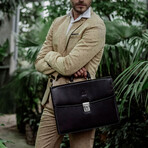 The Sound of the Mountain // Leather Briefcase // Black
