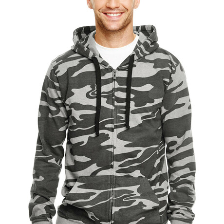 French Terry Hoodie // Gray Camo (S)