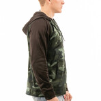 Full Zip // Green Camo + Black (L)