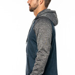 Full Zip // Heather Navy + Heather Charcoal (2XL)
