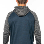 Full Zip // Heather Navy + Heather Charcoal (2XL)