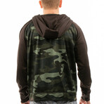 Full Zip // Green Camo + Black (L)