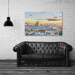 Aerial View Madrid Cityscape Panoramic (12"H x 8"W x 0.75"D)