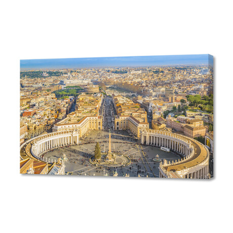 Rome Aerial View from Saint Peter Basilica Viewpoint (12"H x 8"W x 0.75"D)