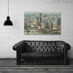 Lujiazui District Aerial View, Shanghai China (12"H x 8"W x 0.75"D)