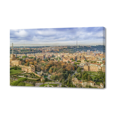 Vatican Gardens Aerial View, Rome, Italy (12"H x 8"W x 0.75"D)