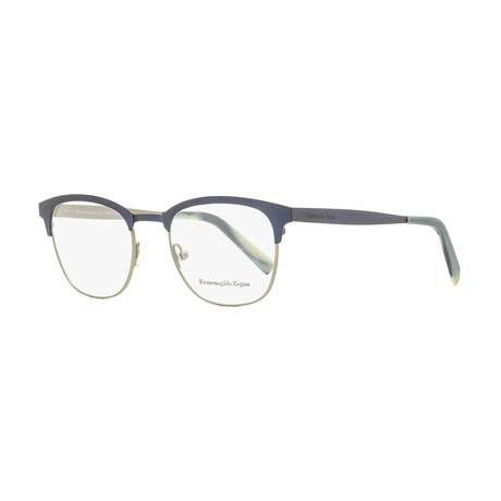 Ermenegildo Zegna Classic Eyeglasses // Matte Blue/Horn