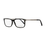 Ermenegildo Zegna Rectangular Eyeglasses // Black + Gunmetal