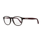 Ermenegildo Zegna Oval Eyeglasses // Black Stripe + Burgundy