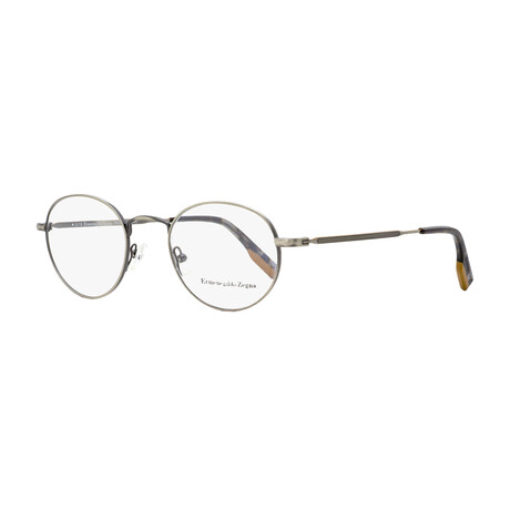 Ermenegildo Zegna Oval Eyeglasses // Antique Gunmetal +  Gray Havana