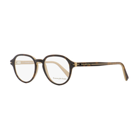 Ermenegildo Zegna Oval Eyeglasses // Dark Havana + Beige