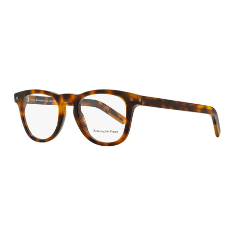 Ermenegildo Zegna Rectangular Eyeglasses // Havana