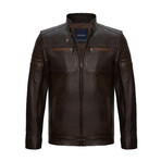 Nigel Leather Jacket // Brown (3XL)