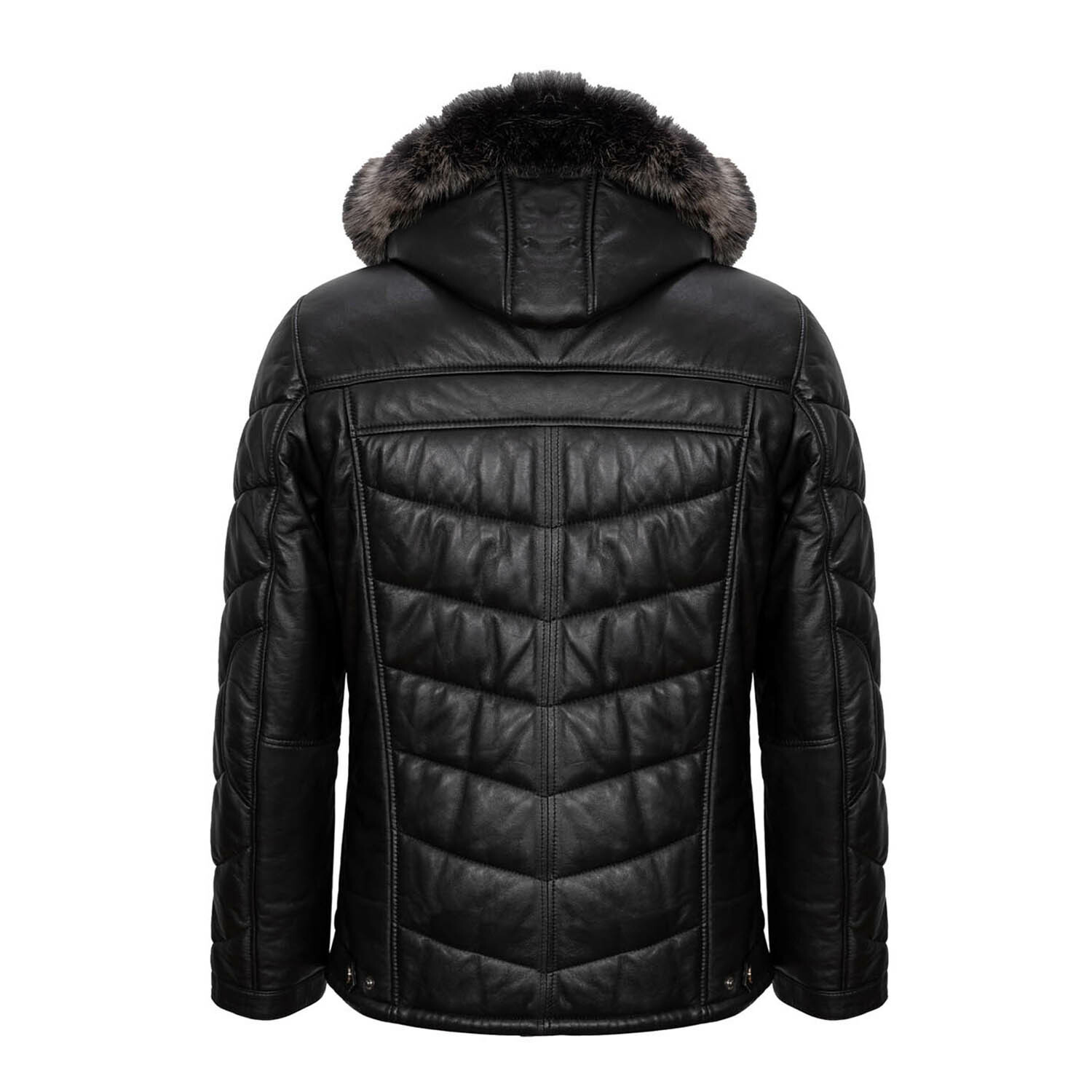 Quilted Plush Collar Jacket // Black (XL) - Upper Project Leather ...